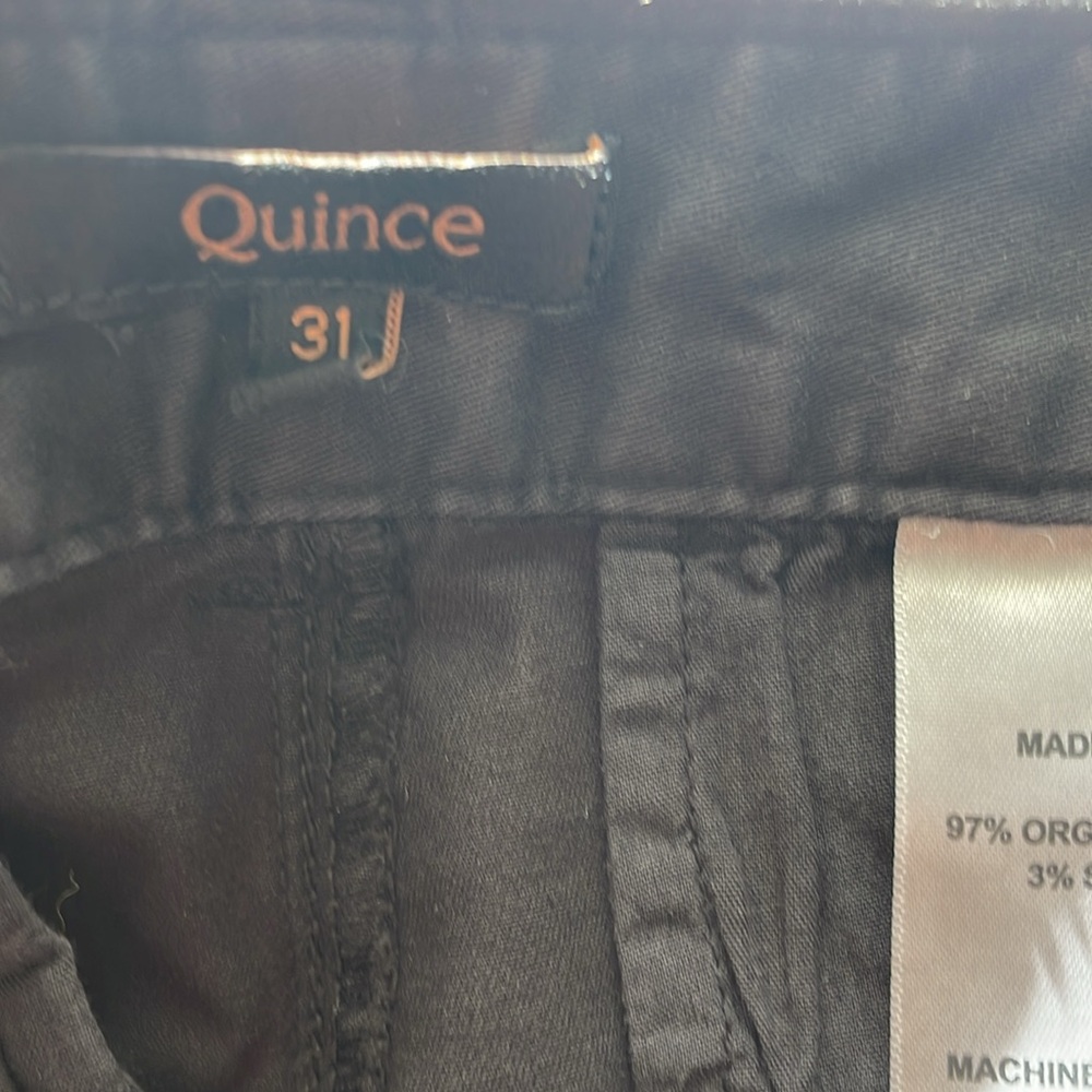 Quince Black Cotton Travel Straight Leg Pants Size 31 NWT - Picture 7 of 7